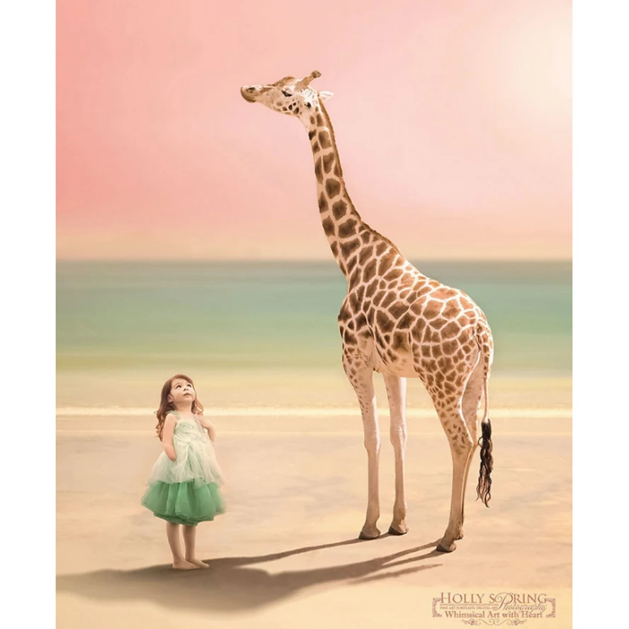 Needlework 5D Diy Diamond Painting Cross Stitch Crafts round Full Mosaic Embroidery Giraffe &ampyoung girl Home Decor AS336 | Дом и сад
