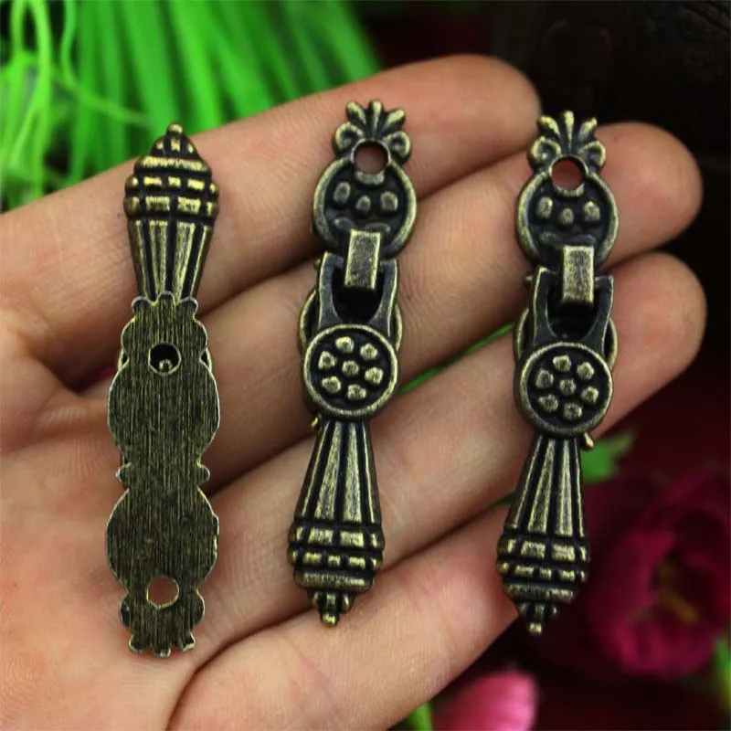 10pcs New Antique Small Jewelry Box Pull Handle Accessories Zinc Alloy
