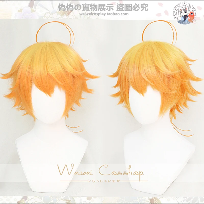 The Promised Neverland Yakusoku no Emma короткие светлые и оранжевые волосы Косплей Костюм парик +