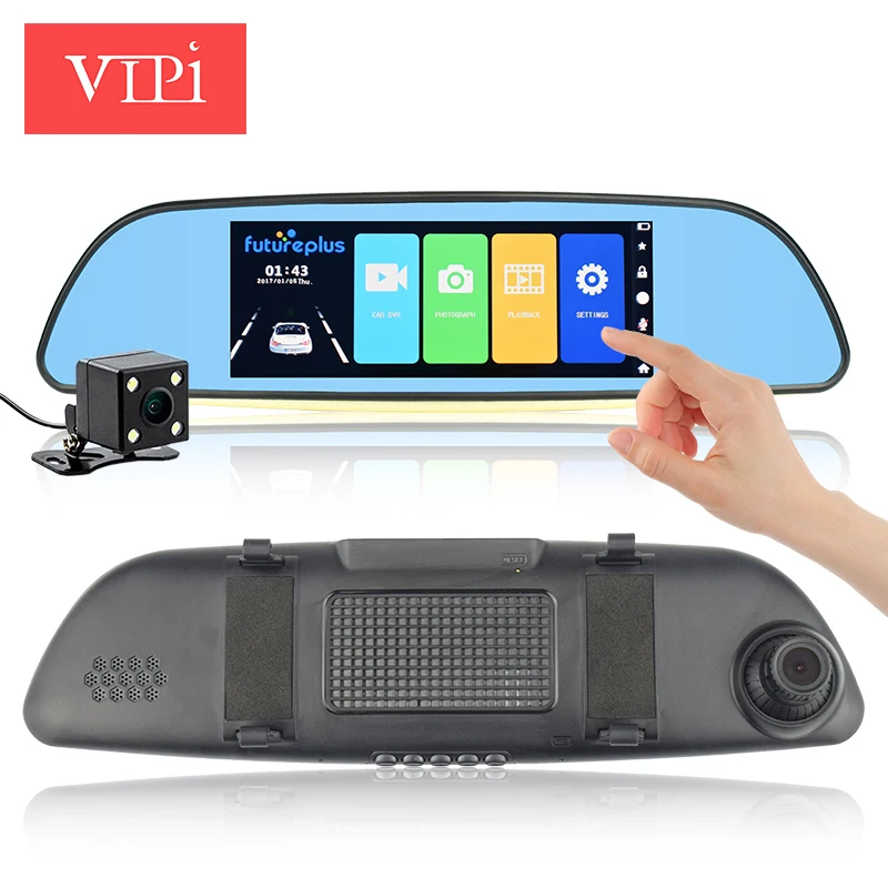 

Dual Lens 7" Touch Screen Car Camera Rearview Mirror Auto DVRs FHD1080p DVR Night Vision Parking Recorder Registrator Dash Cam