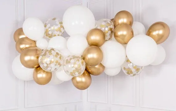30 шт DIY воздушные шары гирлянды с золотыми и белыми шариками конфетти