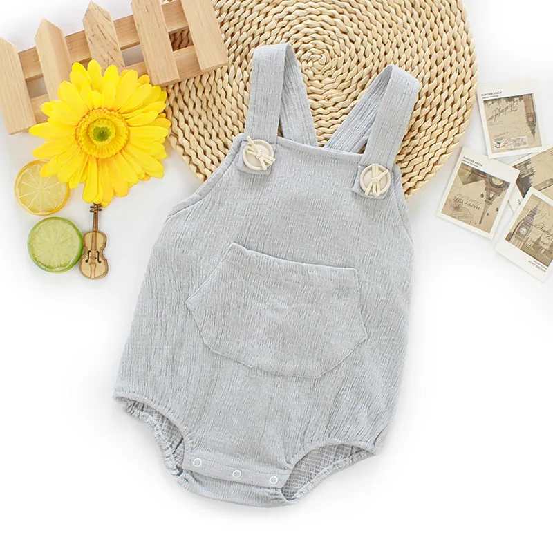 

Fashion Summer Baby Suspender Pants Solid Boy Girls Cotton Cute Overalls Toddler Pants Rompers Newborn baby Jumpsuit clothes