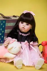 60 см силикона Reborn Baby Doll игрушечные лошадки как настоящее 24 дюймов винил принцесса малышей куклы для детей подарок на день рождения обувь