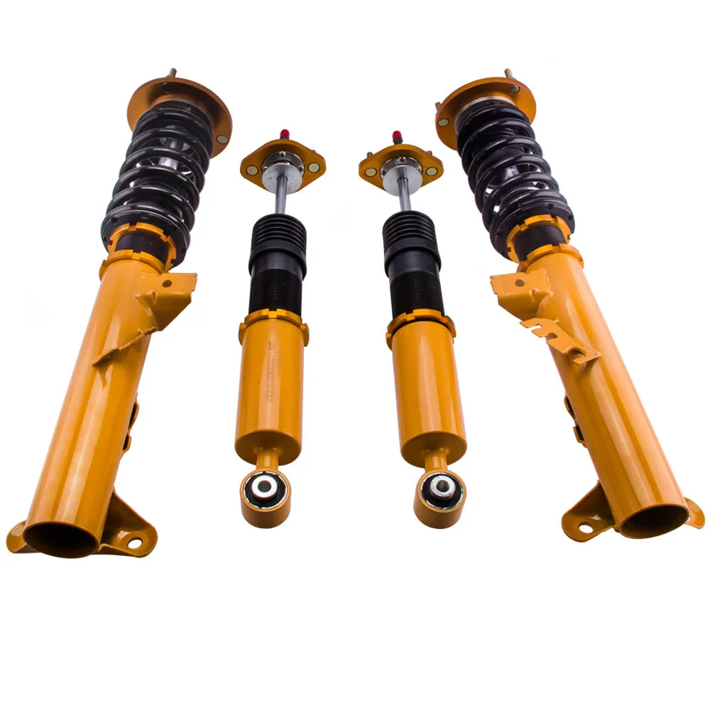  4pcs Coilover Suspension Damper Spring Front Rear Absorber 24 Way Damper Height Adjustable Coilover