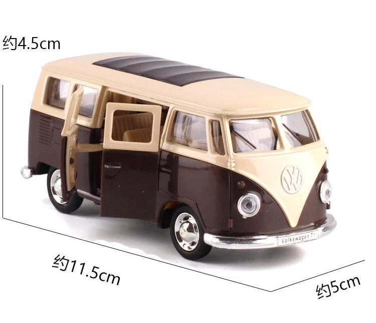1:38 Scale Volkswagen bus T1 Alloy Pull-back car Diecast Metal Model Car For Collection Friend Children Gift 1:38 Scale Volkswagen bus T1 Alloy Pull-back car Diecast Metal Model Car For Collection Friend Children Gift