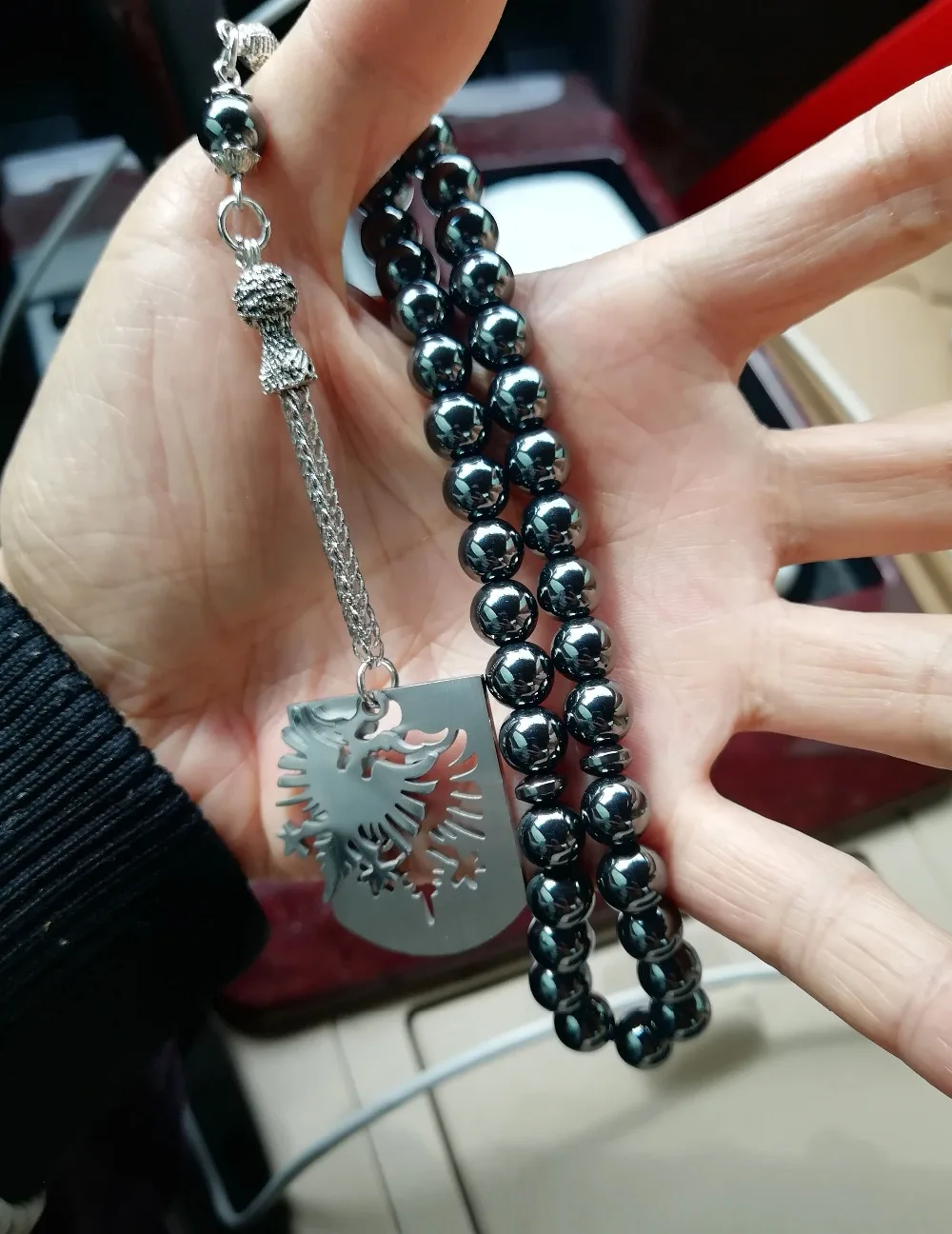 Флаг Албании четки ожерелье ювелирных изделий shqiperise, кольцо для ключей на сумку, флаг Косово карта tespeeh Молитвенные Четки из бусин tesbih подарок kosoves