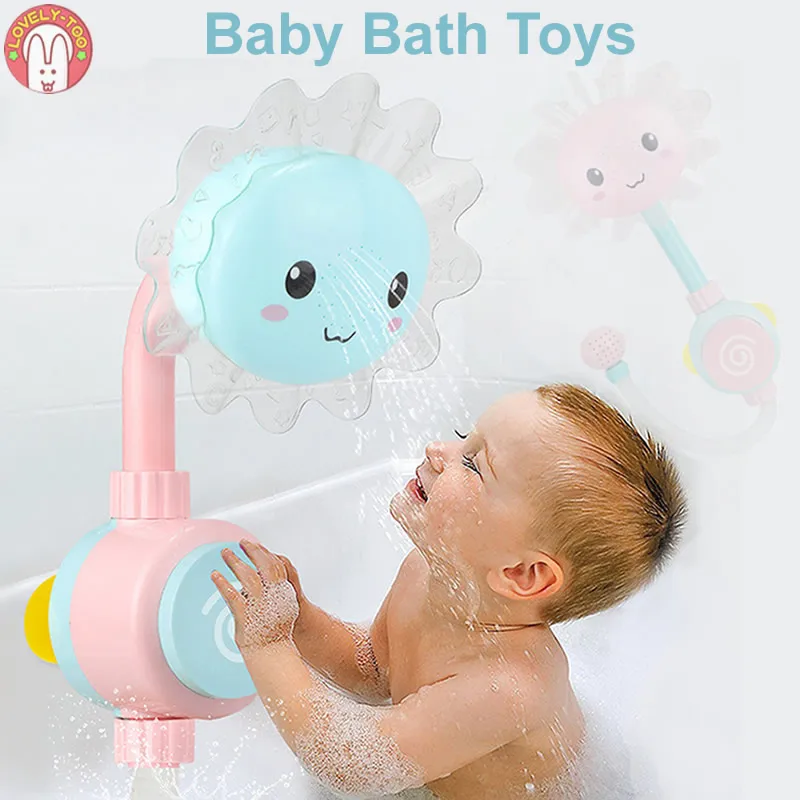 Baby Bath Toy Bathtub Showers Bathing spouts Suckers Folding Spray