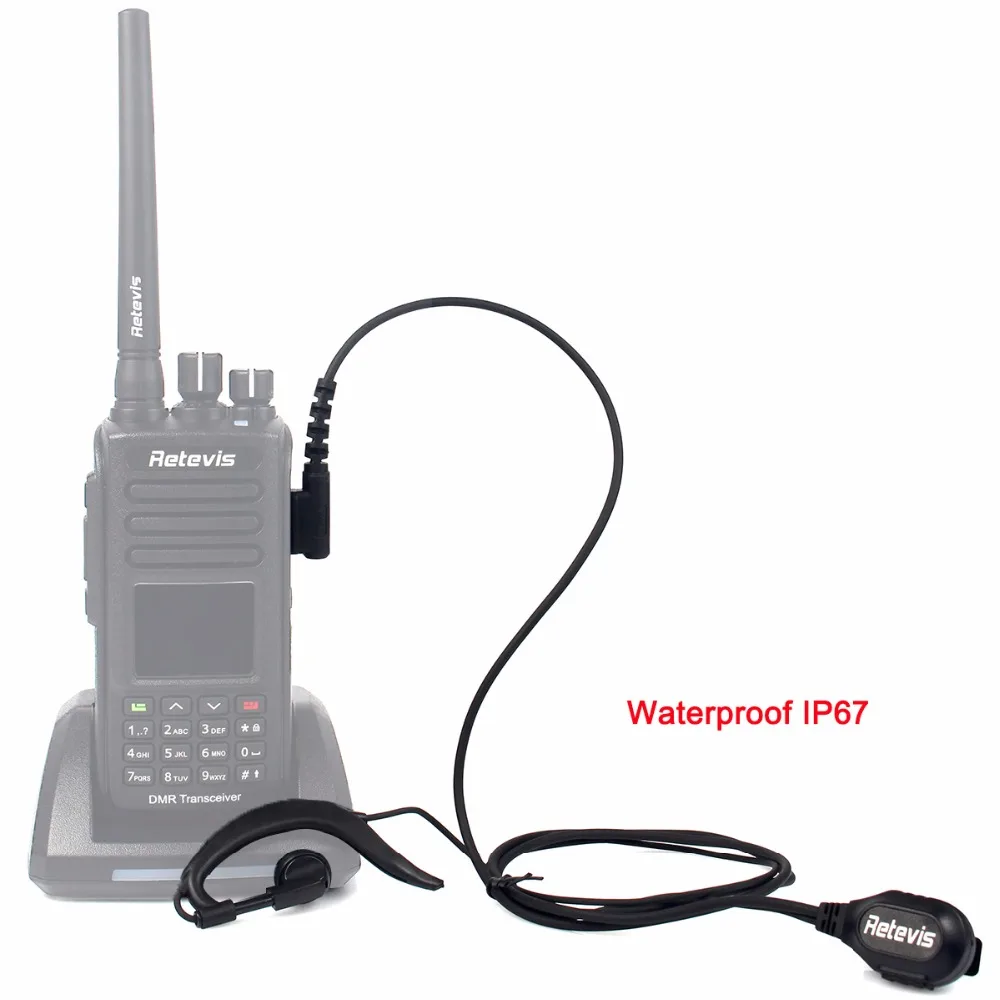 Гарнитура Retevis G образная с ушным крючком и микрофоном для рации RT8 TYT MD390 J9115A|talkie