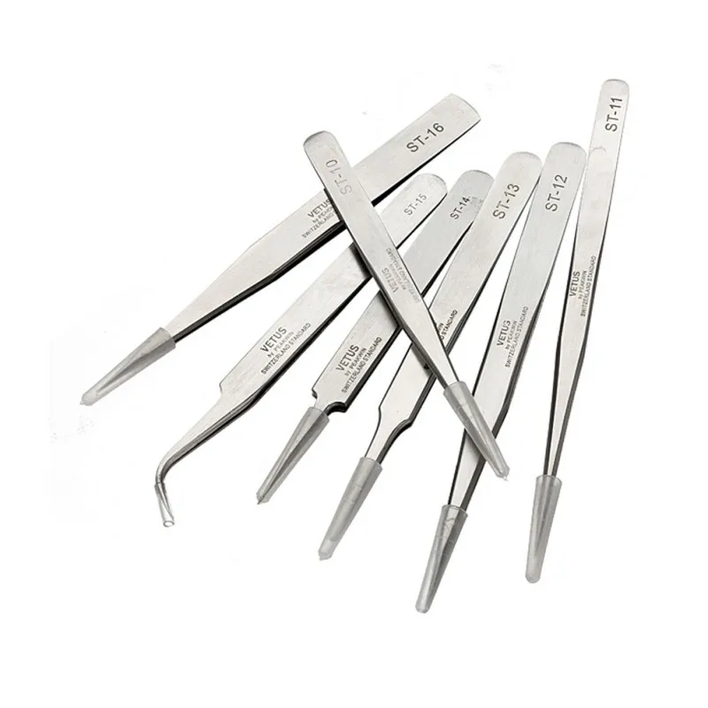 

New Style Multi-using Way Stainless Steel Industrial Anti-static Tweezers Repair Tools High Quality