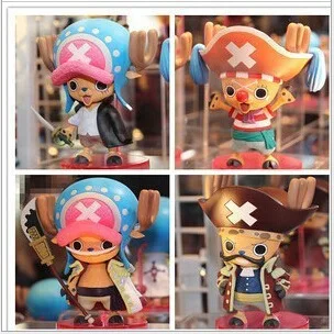 

J.G Chen Anime Figures Chopper One Piece Tony Tony Chopper Cos Shanks Edward Roger Buggy Action Figures set of 4 Free Shipping