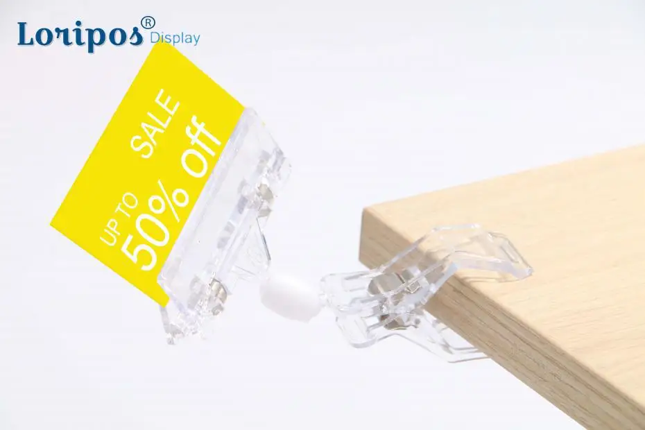 

Hot Sale Wholesale Clear Acrylic Pop Advertising Poster Shelf Clips Display Sign Label Holder Price Tags Display Racks 100pcs