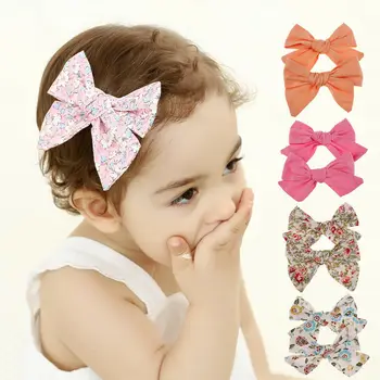 

2Pcs Teens Big Hair Pin Cute Princess Bows Knot Hair Clips Girls Kids Toddler Floral Cotton Headband Sets Party Headwear
