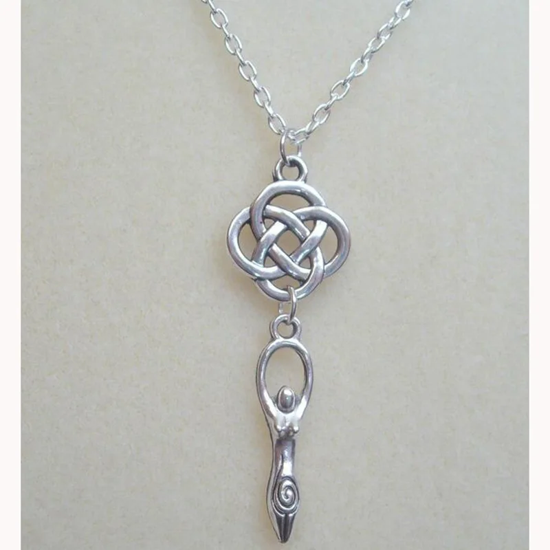 

Hot Fertility goddess Necklaces for Women Vintage silver Alloy Charm Pendants Necklace Pagan Wicca Fashion Jewelry 1pcs