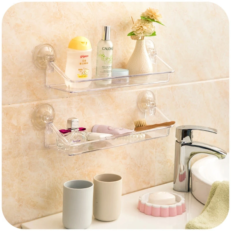 Plastic vacuum sucker bathroom racks, toilet transparent long section ...