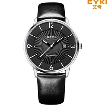 EYKI Top Brand Роскошные Мужские Часы Кожаный Ремешок Бизнес Наручные Часы Повседневная Кварцевые Часы Водонепроницаемые Relogio Masculino EET1053