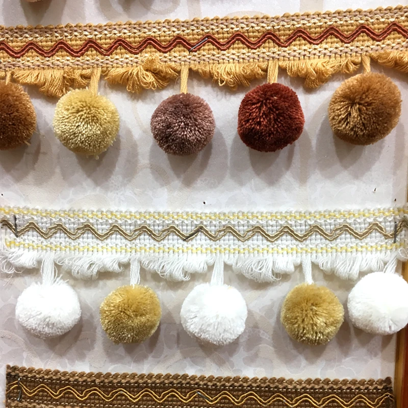 3 ярда/лот Европейский Шторы бусины кружевная бахрома с кисточками из