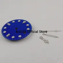 31,3 мм синий стерильный циферблат светящиеся знаки Дата окно часы циферблат+ светящаяся рука подходит для MIYOTA 82 движение D16A