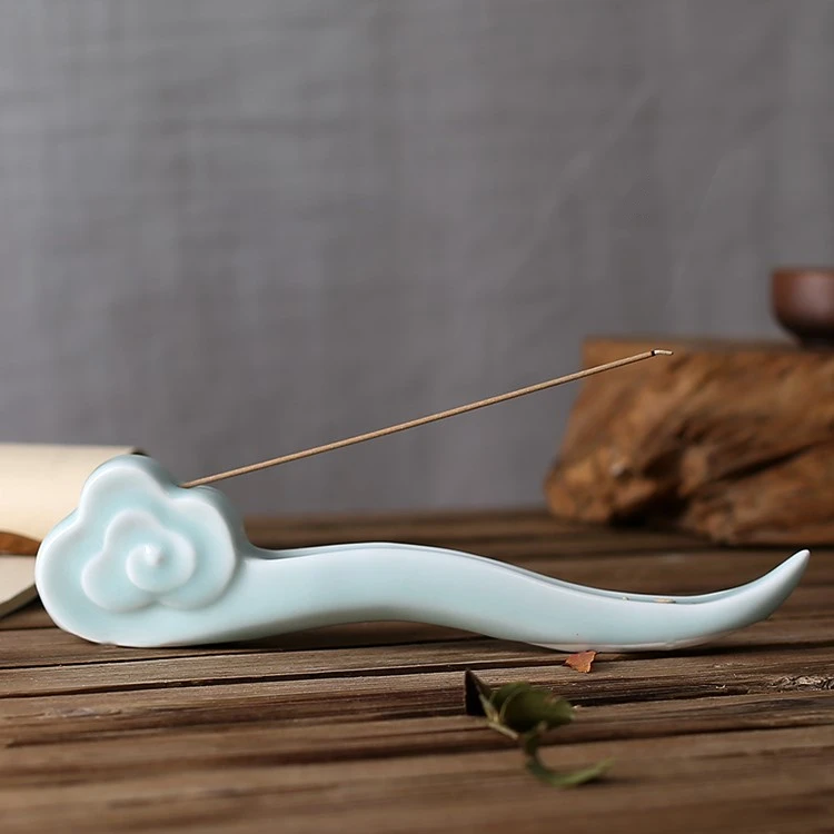 Cloud Pattern Ceramic Incense Burner Jingdezhen Stick Incense Holder