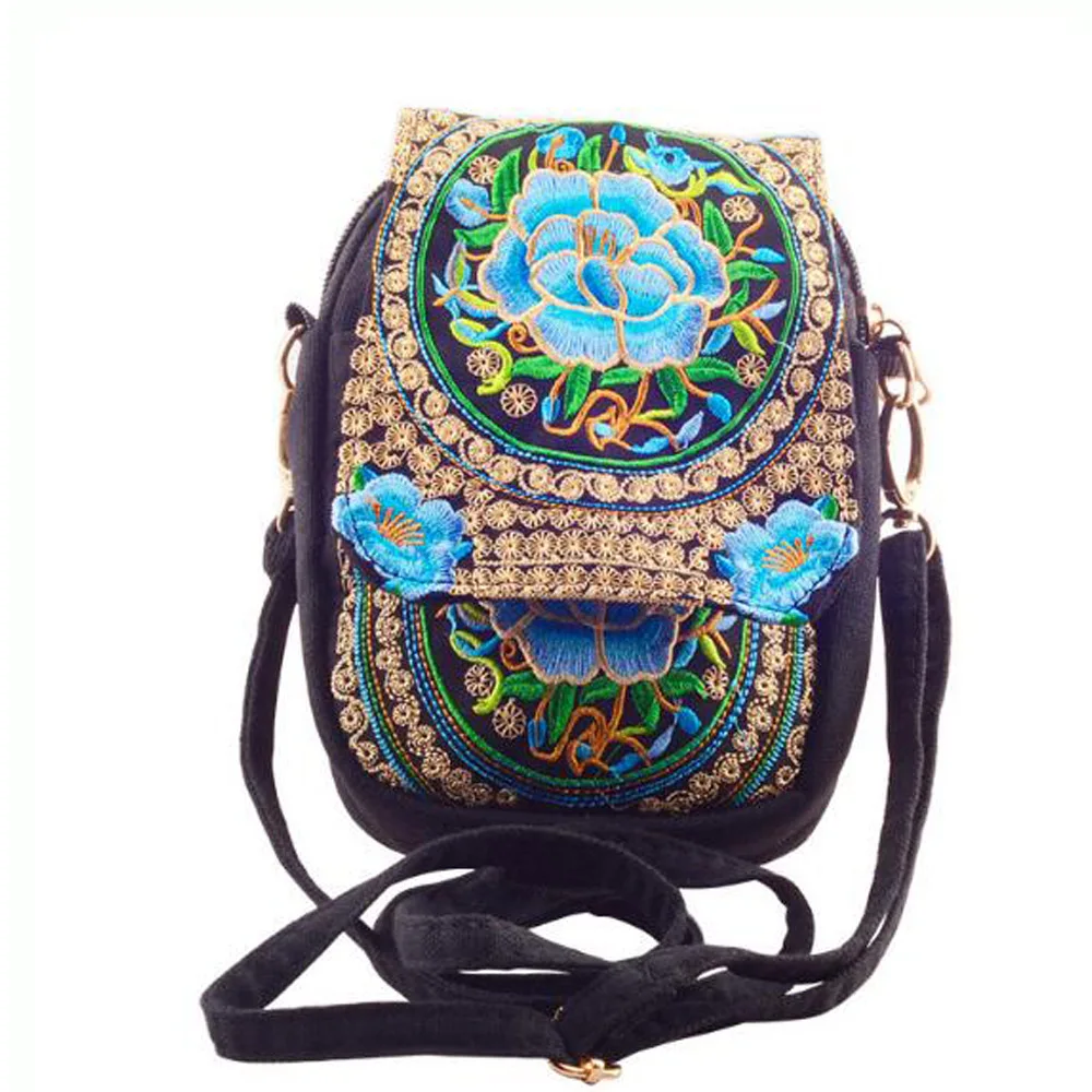 Женская сумка с вышивкой в этническом стиле Boho винтажная тканевая мессенджер