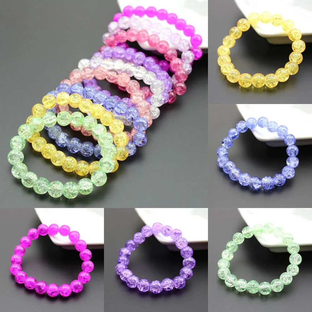 Stupefacente Acqua Calcedonio Bracciale 9mm Perline Rotonde 122 K