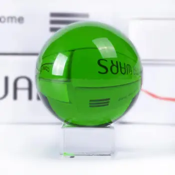 

6 CM Green Magic Crystal Glass Healing Sphere Ball Craft Gift Asian Rare Natural Quartz Feng Shui Crystals neo spheres For Sale