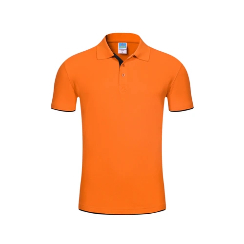 Летний Мужская мода бутик шить Повседневное с коротким рукавом рубашки поло дышащие Для мужчин однотонный Цвет мужские рубашки поло - Цвет: Orange