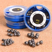 Веса 0,6/1/1,5/1,8 г бобы снасти Портативный АССОРТИ рыболовных с коробкой на открытом воздухе съемный круглый свинцовый грузик Разделение Shot инструмент