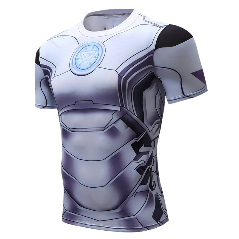 

New 2019 Mens Fitness T shirt Spiderman Superman Captain America Winter Soldier Marvel T Shirt Avengers Costume Superhero Mens
