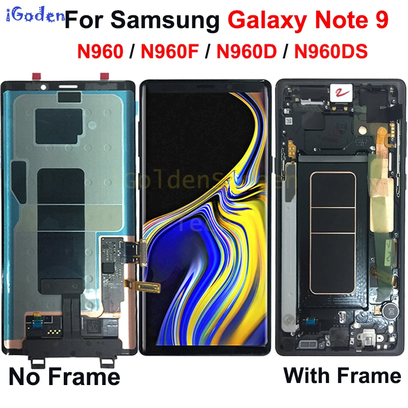 ЖК-дисплей Amoled для Samsung Galaxy Note 9 с сенсорным экраном и дигитайзером в сборе рамкой
