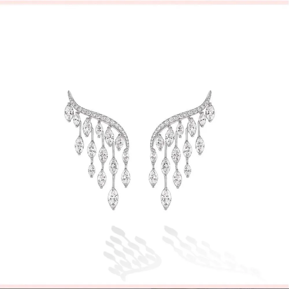

B315A 2016 better New Angel wings and Cubic Zircon Stud Earrings for Women JP25