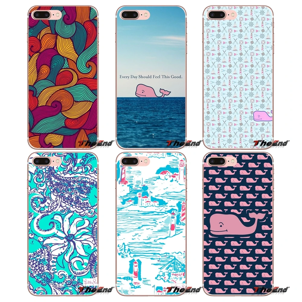

Blue Vineyard Vines Pattern For Samsung Galaxy S2 S3 S4 S5 MINI S6 S7 edge S8 S9 Plus Note 2 3 4 5 8 Coque Fundas Soft TPU Cover