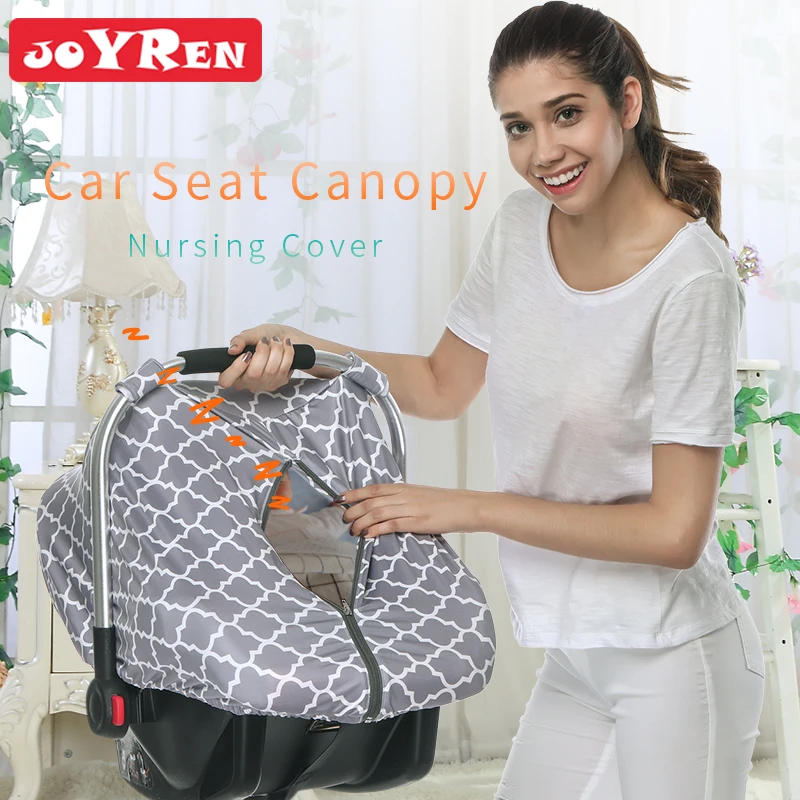 

Car Seat Cover with Peekaboo Opening Infant Car Seat Canopy Nursing Cover Protect Your Baby Outdoors Windshield