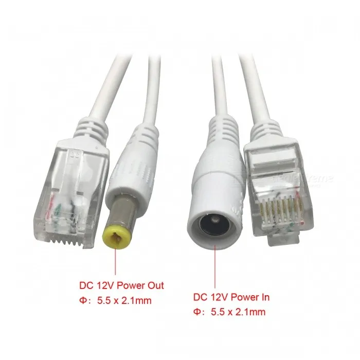 DC 12V IP камера POE RJ45 кабель питания через Ethernet адаптер-форсунка сплиттер