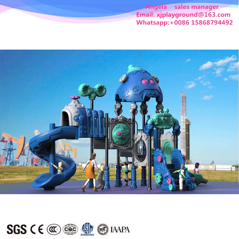 

Children outdoor playground equipment big plastic slide for public park