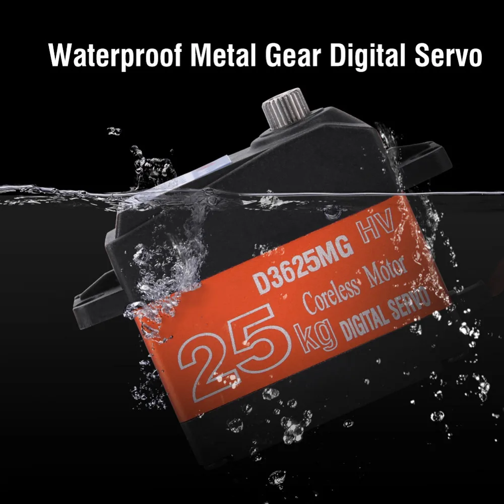 HDKJ D3625 Waterproof Servo Metal Gear Digital 180 Degree 25KG High Torque Servos for RC Model Car Speed Boats Parts | Игрушки и хобби