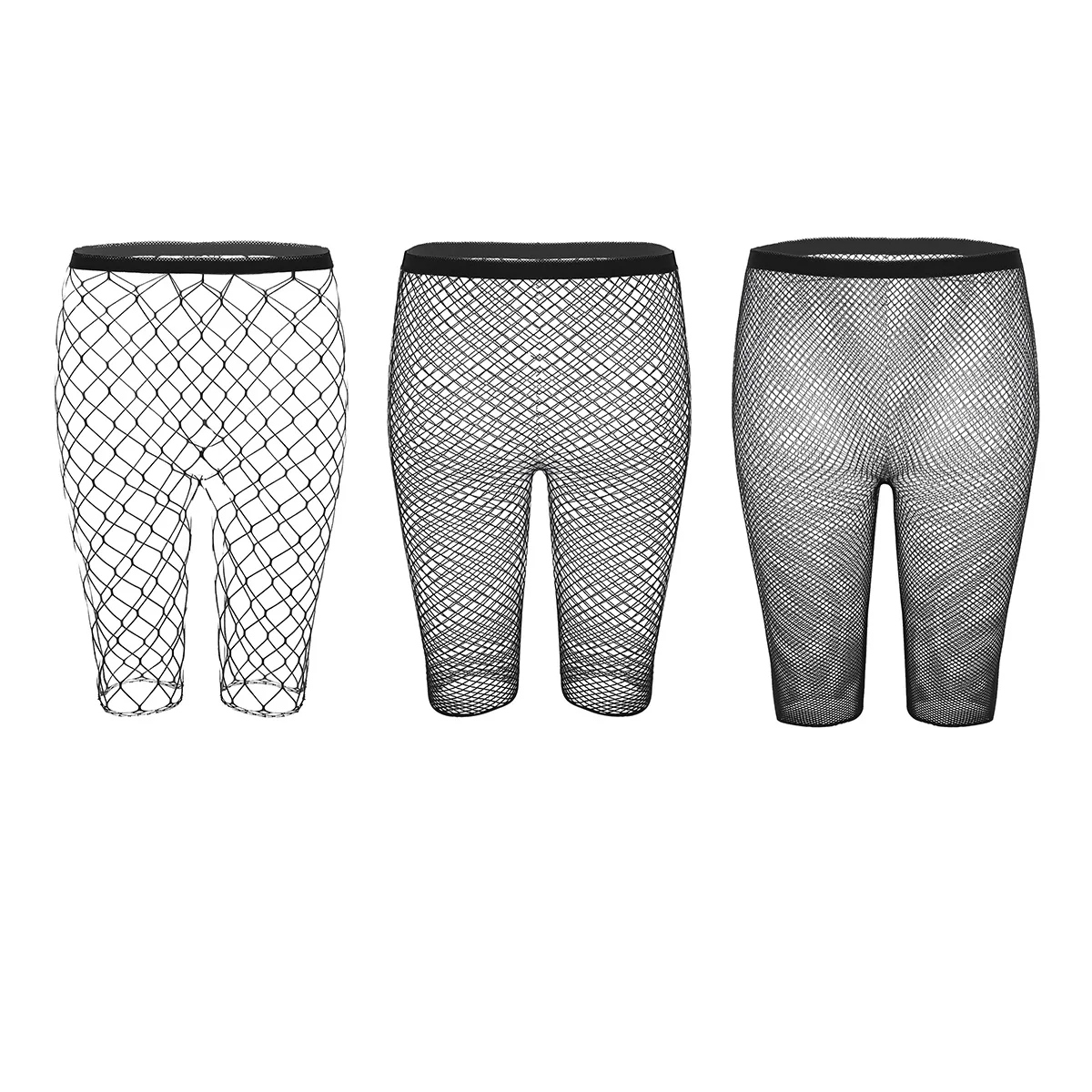 Sexy Women Fishnet Pants Push Up Leggings Hollow Out Mesh Net Legging Shorts Cycling Dance Transparent Short Legging Clubwear