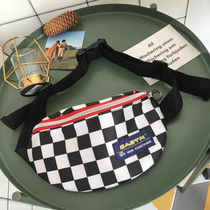 

Women Waist Bag Unisex leg bag Lattice Checkerboard fanny pack Female Shoulder belt Cellphone Chest Bags Big Promotion Hot sale