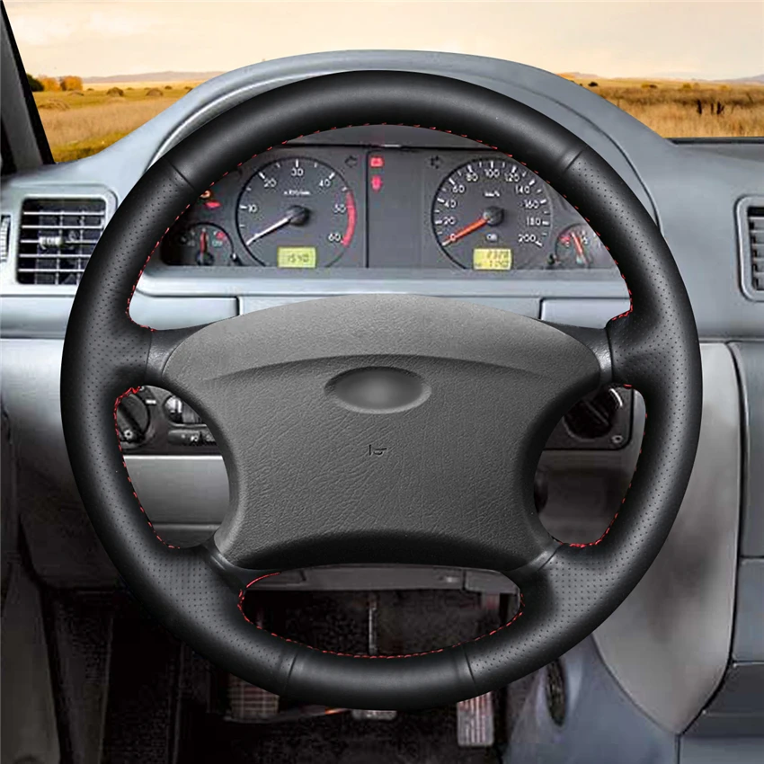 Рука сшитый черный натуральная кожа чехол рулевого колеса автомобиля для Chevrolet Niva 2002-2009 Lada 2110 2011