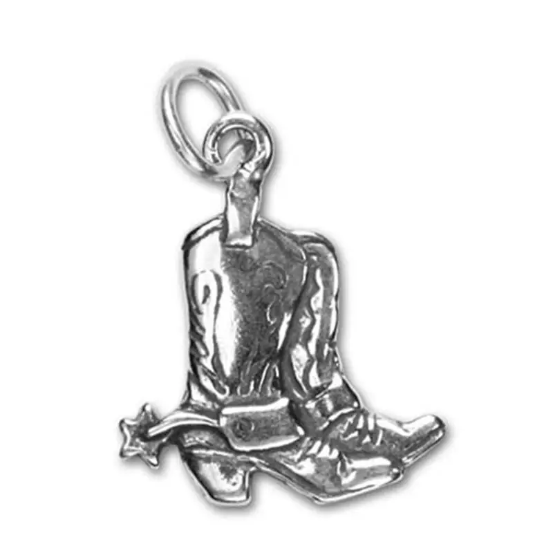 

My Shape 20pcs Antique Silver Plated Lucky Western Cowgirl Cowboy style Boot Charm for Bracelets Star Texas Pendant