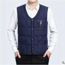 New Mens Jacket Sleeveless Vest Casual Winter Coat Men Warm Down Vest Homme Winter mens waistcoat For Father Christmas Present
