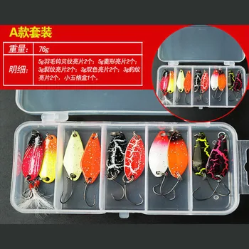 

RUNATURE 10Pcs/set Metal Lure Kit Trout Fishing Lure with Fishing Tackle Box Fishing Wobblers Colorful Spoon Fishing Lure Baits