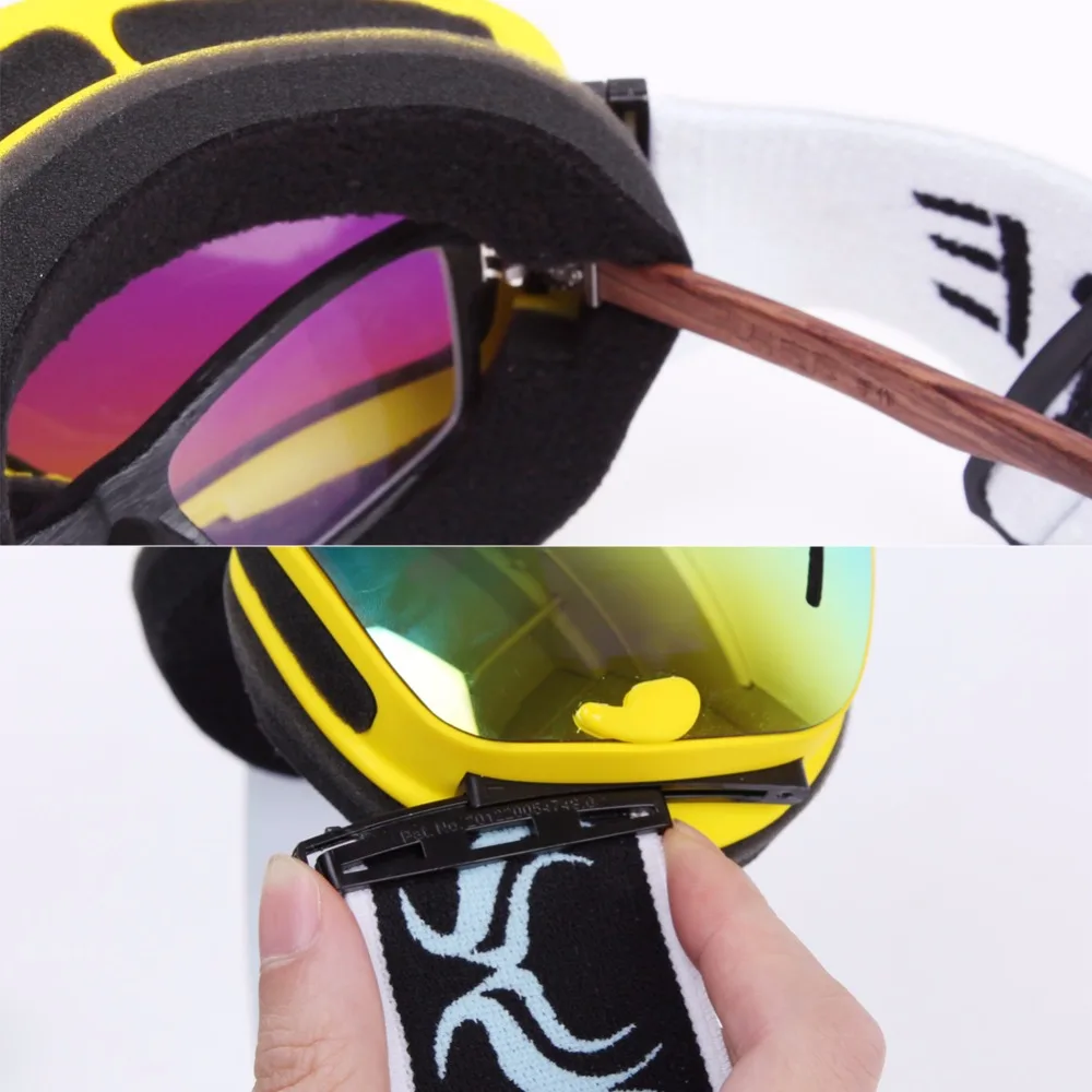Gafas de esquí de nieve para snowmobile snowboard skate esquí adultos niños OTG Gafas anti niebla protección UV