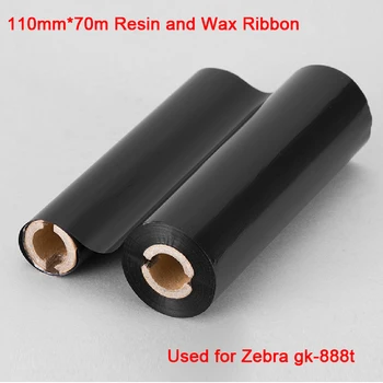 

Wholesale resin and wax Ribbon small core for gk888t Barcode printer 110mm*70m scratch resistance provide custom purchase