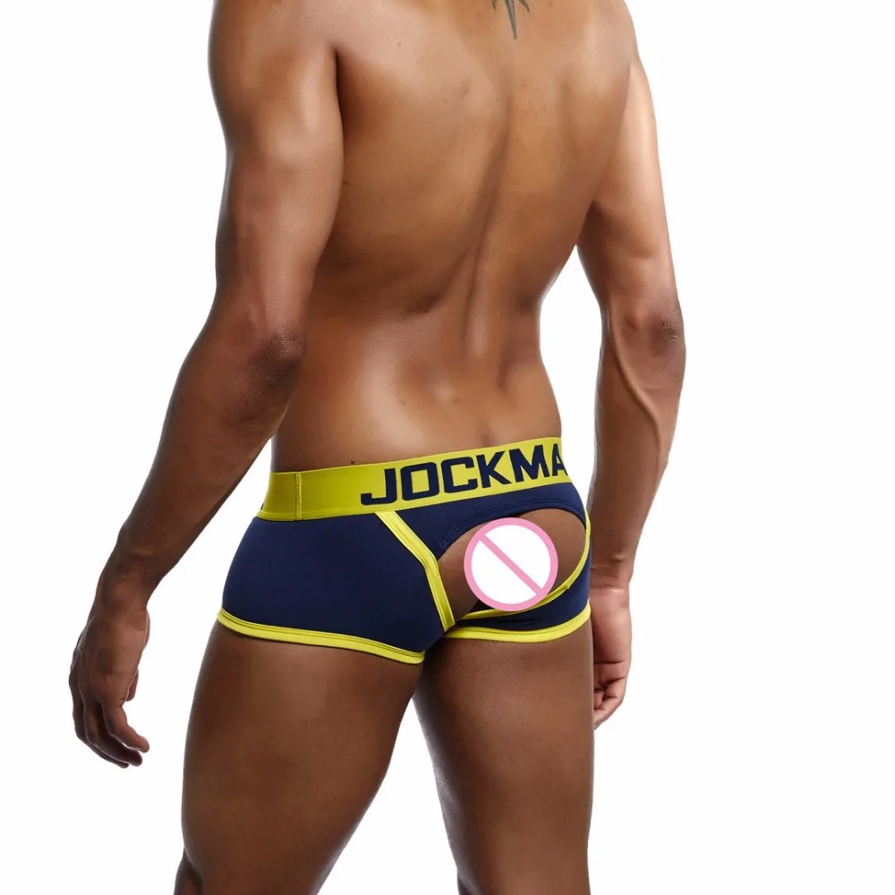 JOCKMAIL, фирменное Мужское нижнее белье с открытой спиной, cueca, боксеры, сексуальные трусики без нижней части, мужские боксеры, шорты, хлопок, открытая спина, Гей Нижнее белье