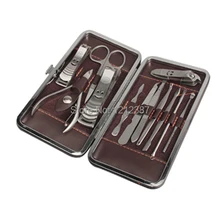 12 In 1 Stainless Nail Clipper Nipper Cutter Pedicure Manicure Set Kit Case ES88 HB88