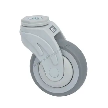 

2PCS EDL 4 Inch Medical Casters Wheels 135Kg TPR Wheels Castor Full Plastic Swivel Roller for Hospital Medical Bed Caster Wheels