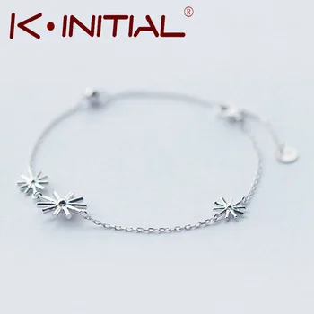 1Pcs 925 Sterling Silver Bracelets Daisy Flower Bracelets Sunflower Bracelets & Bangles Fashion Party Jewelry For Women Girl