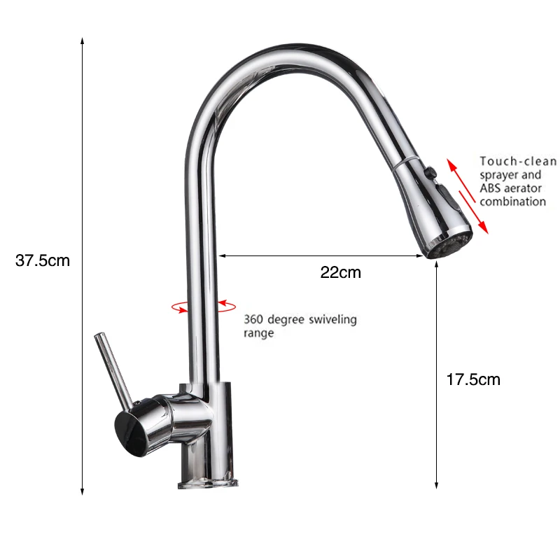 Chrome Kitchen Faucets hot and cold Single Handle Pull Out faucet for Kitchen 360 Degree Swivel mixer Water 3 ways water Tap Chrome Kitchen Faucets hot and cold Single Handle Pull Out faucet for Kitchen 360 Degree Swivel mixer Water 3 ways water Tap