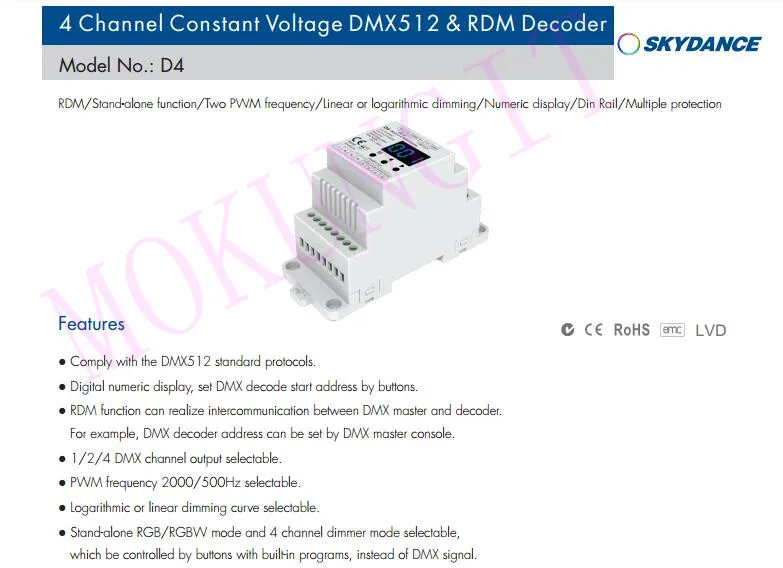 4CH* 5A 5-24VDC контроллер dmx D4 4Ch цифровая трубка Дисплей руководство DMX512 ШИМ преобразователь постоянного напряжения D4 проект DMX512 декодер