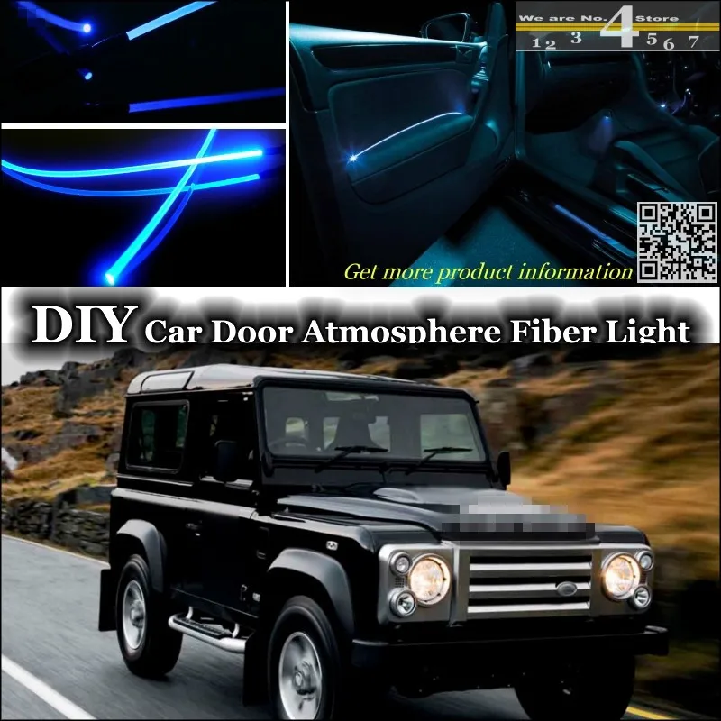 interior Ambient Light Tuning Atmosphere Fiber Optic Band Lights For Land For Rover Defender 90 110 Ninety One Ten Door Panel